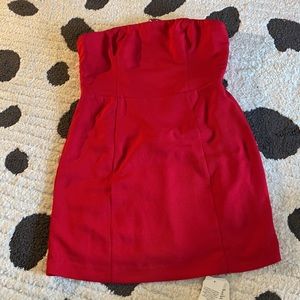 Red mini Abercrombie dress romantic convertible strapless holiday dress